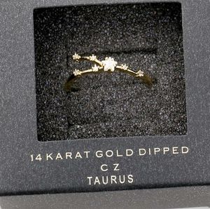 TAURUS Gold Dipped CZ Zodiac Ring Accessory Trendy Star